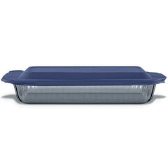 Pyrex® Colors Sculpted Tinted 9" x 13" Baking Dish with Plastic Lid, Smoke